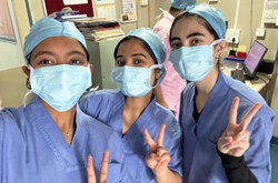 Healthcare workers posing